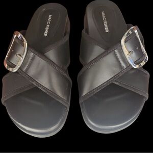 Marc Fisher Black Slides with Buckle